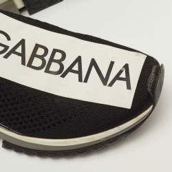مملوكة مسبقًا Dolce & Gabbana Sorrento Size 39.5 Black/White Knit Fabric Slip On Sneakers