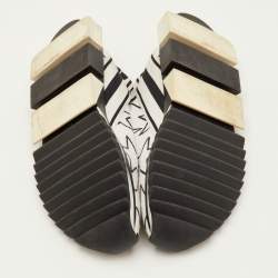 مملوكة مسبقًا Dolce & Gabbana Sorrento Size 41 White/Black Knit Fabric Star Slip On Sneakers