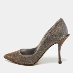 Pre Owned Dolce & Gabbana Lori Size 36 Two Tone Glitter Pointed Toe  Pumps