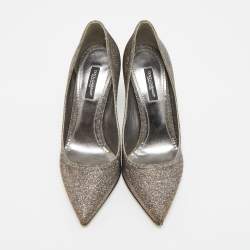 Pre Owned Dolce & Gabbana Lori Size 36 Two Tone Glitter Pointed Toe  Pumps