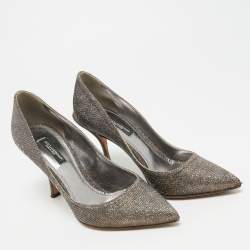Pre Owned Dolce & Gabbana Lori Size 36 Two Tone Glitter Pointed Toe  Pumps