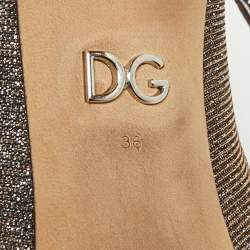 Pre Owned Dolce & Gabbana Lori Size 36 Two Tone Glitter Pointed Toe  Pumps