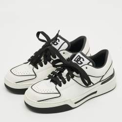 Pre Owned حذاء رياضي دولتشي آند غابانا نيو روما جلد أبيض برباط مقاس 36.5