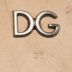 Pre Owned Dolce & Gabbana Bellucci Size 39 Black/Silver Lurex Fabric Crystal Embellished Slingback Pumps