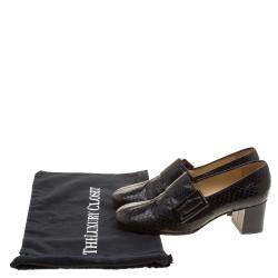 Dolce & Gabbana Black Python Block Heel Pumps Size 38.5