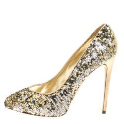 مملوكة مسبقًا Dolce & Gabbana Metallic Two Tone Sequins Pumps Size 39