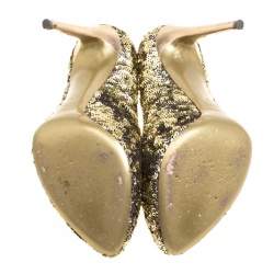 مملوكة مسبقًا Dolce & Gabbana Metallic Two Tone Sequins Pumps Size 39