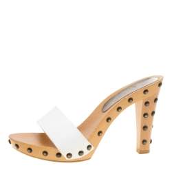 Pre Owned صندل سلايد دولتشي أند غابانا جلد أسود لامع خشبي مقاس 38.5