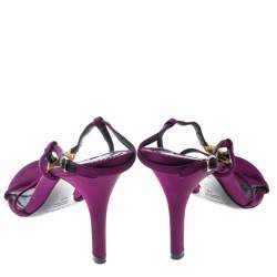 Pre Owned Dolce & Gabbana Purple Satin Sandals Size 40