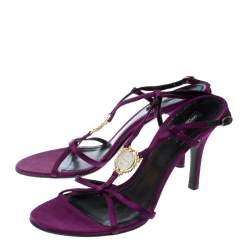 Pre Owned Dolce & Gabbana Purple Satin Sandals Size 40