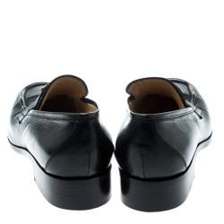 Pre Owned Dolce & Gabbana Black Leather Vintage Loafers Size 37.5