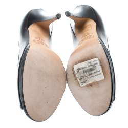Dolce & Gabbana Brown Leather Peep Toe Pumps Size 40