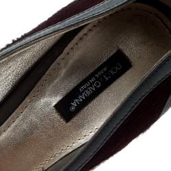 مملوكة مسبقًا Dolce & Gabbana Multicolor Brogue Python Leather And Pony Hair Trim Pumps Size 39