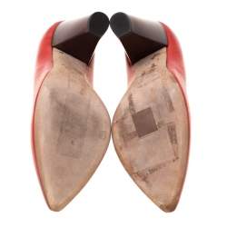Dolce & Gabbana Red Leather Block Heel Pumps Size 38