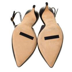 مملوكة مسبقًا  حذاء كعب عالي دولتشي أند غابانا بمقدمة مدببة وحزام خلفي جلد أسود مقاس 38.5