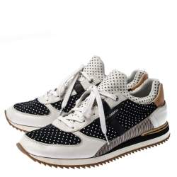 Pre Owned حذاء رياضي خفيف دولتشي أند غابانا منقط أسود/أبيض مقاس 45