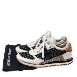 Pre Owned حذاء رياضي خفيف دولتشي أند غابانا منقط أسود/أبيض مقاس 45