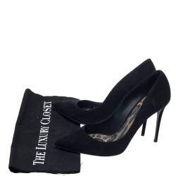 مملوكة مسبقًا حذاء كعب عالي دولتشي آند غابانا  بمقدمة مدببة جلد سويدي أسود مقاس 38.5