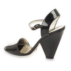 Pre Owned Dolce & Gabbana Black Patent Open Toe Sandals Size 38.5