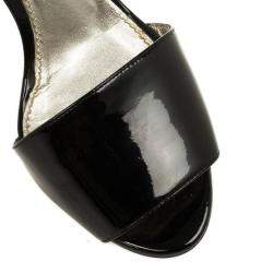 Pre Owned Dolce & Gabbana Black Patent Open Toe Sandals Size 38.5