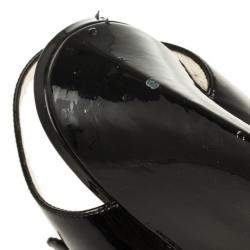 Pre Owned Dolce & Gabbana Black Patent Open Toe Sandals Size 38.5