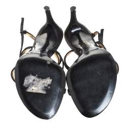 Dolce & Gabbana Black Satin Strappy Sandals Size 37