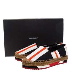 مملوكة مسبقًا Dolce & Gabbana Multicolor Striped Canvas Flat Espadrilles Size 37