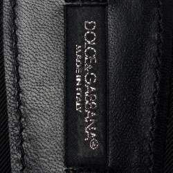 Pre Owned Dolce & Gabbana Black Floral Lace Open Toe Flat Slides Size 38