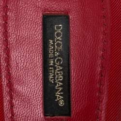 Pre Owned صندل سلايد فلات دولتشي آند غابانا ش مزين بالكريستال الأحمر الدانتيل مقاس 40