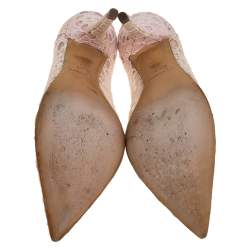 Dolce & Gabbana Beige Lace Pointed Toe Pumps Size 38