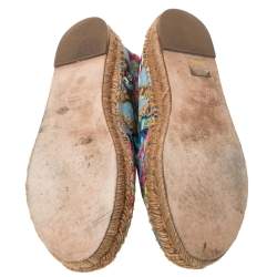 Pre Owned Dolce & Gabbana Multicolor Floral Print Fabric Espadrilles Size 40