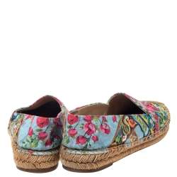 Pre Owned Dolce & Gabbana Multicolor Floral Print Fabric Espadrilles Size 40