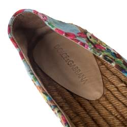 Pre Owned Dolce & Gabbana Multicolor Floral Print Fabric Espadrilles Size 40