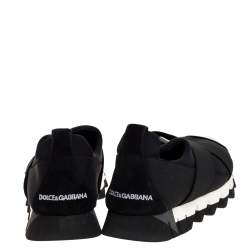 Pre Owned Dolce & Gabbana Black Neoprene and Elastic Band Ibiza Sneakers Size 39