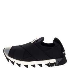 Pre Owned Dolce & Gabbana Black Neoprene and Elastic Band Ibiza Sneakers Size 39