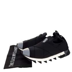 Pre Owned Dolce & Gabbana Black Neoprene and Elastic Band Ibiza Sneakers Size 39