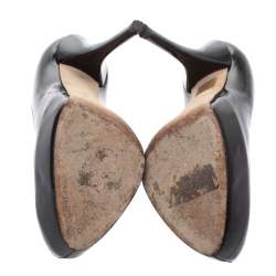 Pre Owned Dolce & Gabanna Black Patent Leather Platform Pumps Size 38