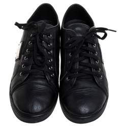 مملوكة مسبقًا حذاء رياضي دولتشي أند غابانا حلد أسود بعنق منخفض مقاس 37