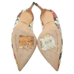 Pre Owned Dolce And Gabbana Multicolor Floral Saffiano Printed Patent Leather Pointed Toe Pumps Size 38