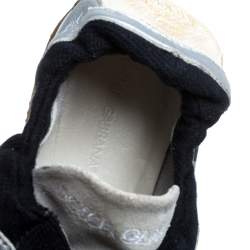 Pre Owned حذاء رياضي دولتشي أند غابانا سويدي و جلد بيج و فضي مقاس 43