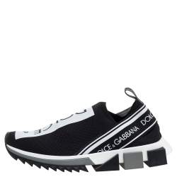 Pre Owned Dolce & Gabbana Black Mesh Fabric Sorrento Low Top Sneakers Size 39