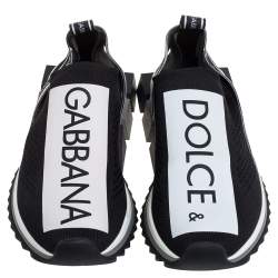Pre Owned Dolce & Gabbana Black Mesh Fabric Sorrento Low Top Sneakers Size 39