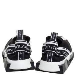 Pre Owned Dolce & Gabbana Black Mesh Fabric Sorrento Low Top Sneakers Size 39