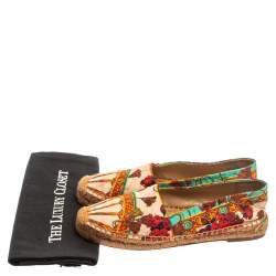 مملوكة مسبقًا حذاء فلات إسبادريل دولتشي أند غابانا كانفاس مطبوع متعدد الألوان مقاس 36