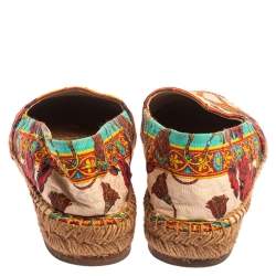 مملوكة مسبقًا حذاء فلات إسبادريل دولتشي أند غابانا كانفاس مطبوع متعدد الألوان مقاس 36