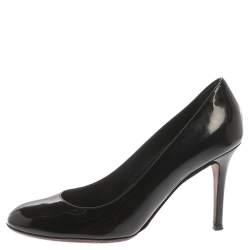 Pre Owned Dolce & Gabbana Black Patent Leather Round Toe Pumps Size 41