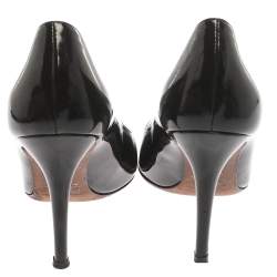 Pre Owned Dolce & Gabbana Black Patent Leather Round Toe Pumps Size 41
