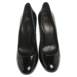 Pre Owned Dolce & Gabbana Black Patent Leather Round Toe Pumps Size 41