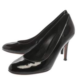 Pre Owned Dolce & Gabbana Black Patent Leather Round Toe Pumps Size 41