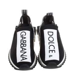 Pre Owned Dolce & Gabbana Black/White Mesh Sorrento Slip On Sneakers Size 38.5